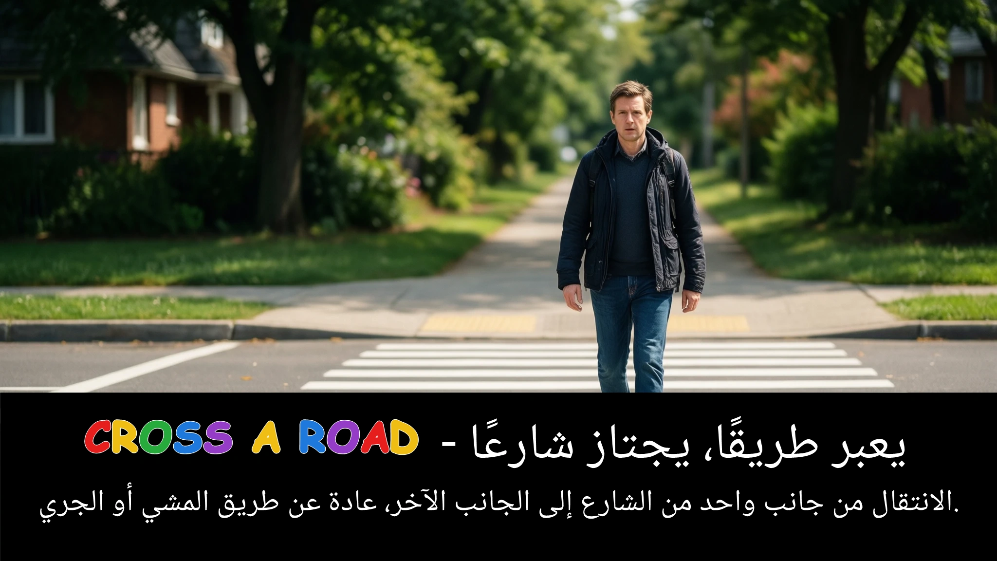 Arabic Illustration for cross a road